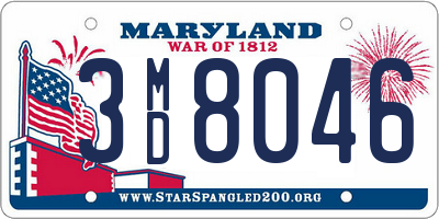 MD license plate 3MD8046