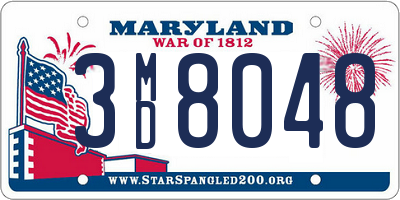 MD license plate 3MD8048