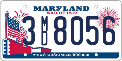MD license plate 3MD8056