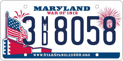 MD license plate 3MD8058