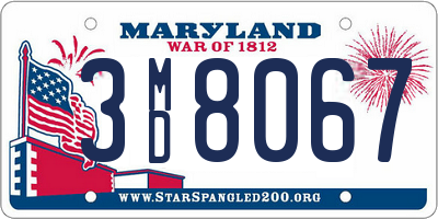 MD license plate 3MD8067