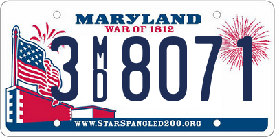 MD license plate 3MD8071