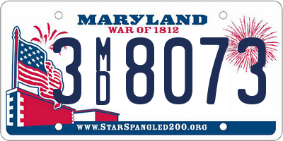 MD license plate 3MD8073