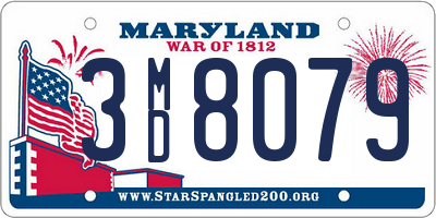MD license plate 3MD8079