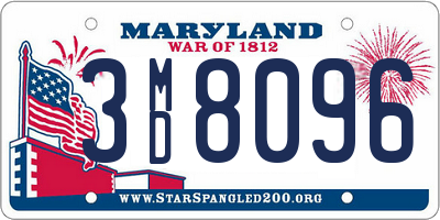 MD license plate 3MD8096