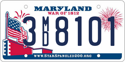 MD license plate 3MD8101