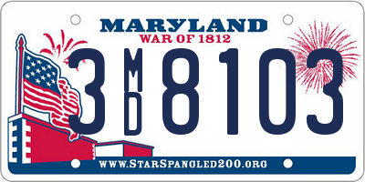 MD license plate 3MD8103