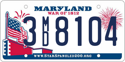 MD license plate 3MD8104