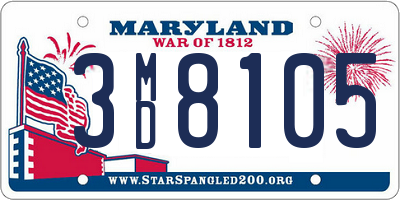 MD license plate 3MD8105