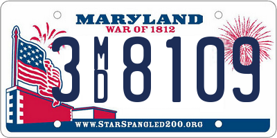MD license plate 3MD8109