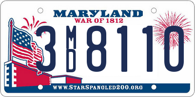 MD license plate 3MD8110