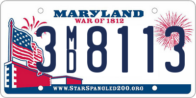 MD license plate 3MD8113