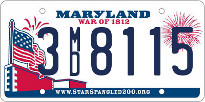 MD license plate 3MD8115