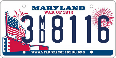 MD license plate 3MD8116