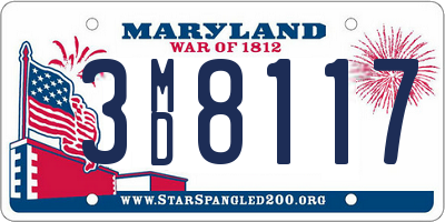 MD license plate 3MD8117