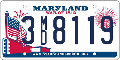 MD license plate 3MD8119
