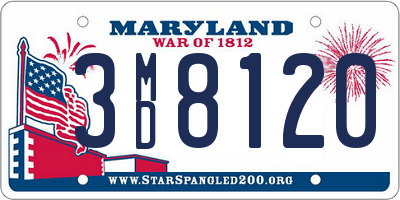 MD license plate 3MD8120