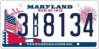 MD license plate 3MD8134