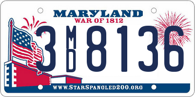 MD license plate 3MD8136