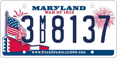 MD license plate 3MD8137