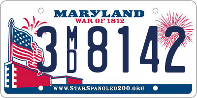 MD license plate 3MD8142