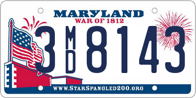 MD license plate 3MD8143