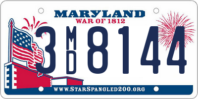 MD license plate 3MD8144