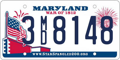MD license plate 3MD8148
