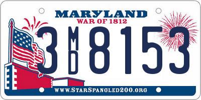 MD license plate 3MD8153