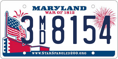 MD license plate 3MD8154