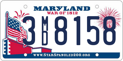 MD license plate 3MD8158