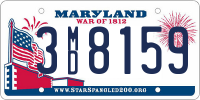 MD license plate 3MD8159