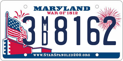 MD license plate 3MD8162