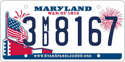 MD license plate 3MD8167