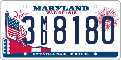 MD license plate 3MD8180