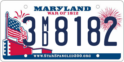 MD license plate 3MD8182