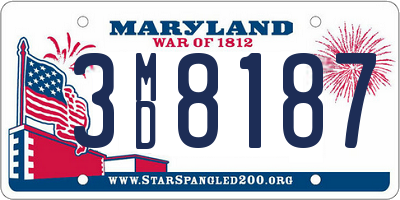 MD license plate 3MD8187