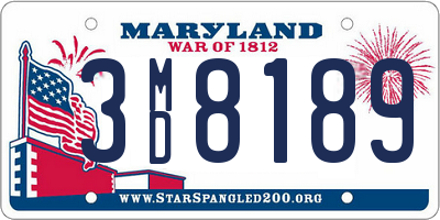 MD license plate 3MD8189