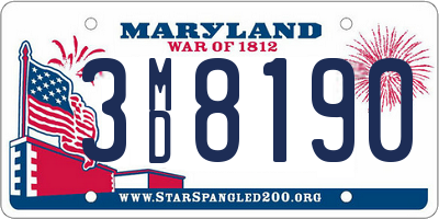MD license plate 3MD8190