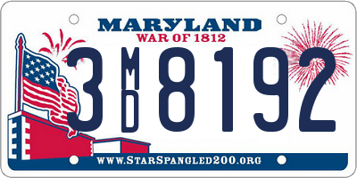 MD license plate 3MD8192