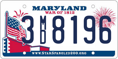 MD license plate 3MD8196