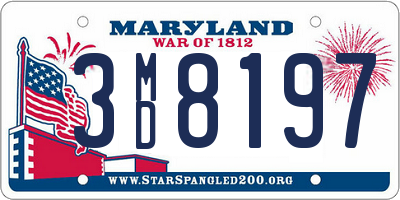 MD license plate 3MD8197