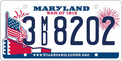 MD license plate 3MD8202