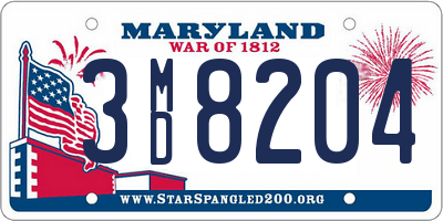 MD license plate 3MD8204