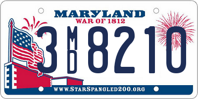 MD license plate 3MD8210