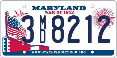 MD license plate 3MD8212