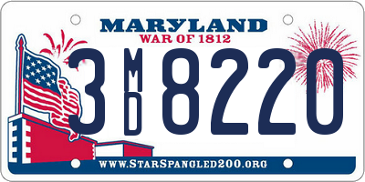 MD license plate 3MD8220