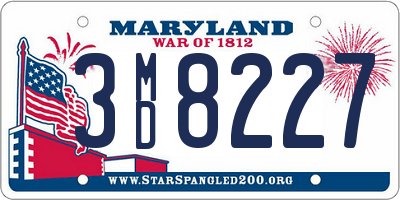 MD license plate 3MD8227