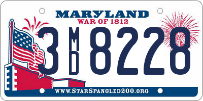 MD license plate 3MD8228