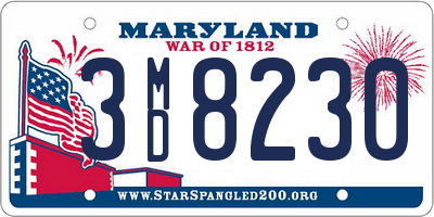 MD license plate 3MD8230
